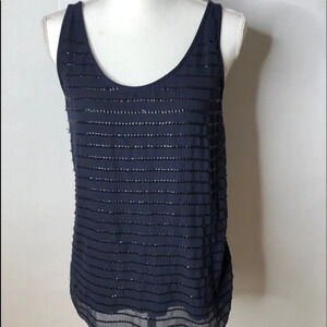 Blue Loft tank top.  Has design on front.  Size M